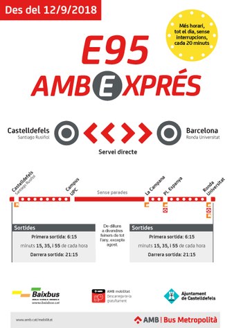 Ampliació de l'horari de la línia d'autobús E95