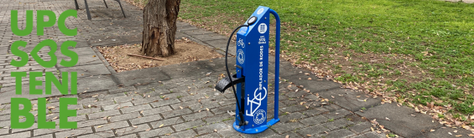 UPC Sostenible: inflador de rodes per a bicicletes al Campus del Baix Llobregat