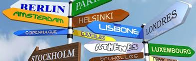 Indicadors de direcció a capitals de països europeus